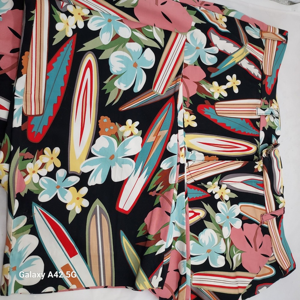 Loudmouth Golf Pants Mens 34x34 Surfboard Floral Tropical Hibiscus‎ Print Black